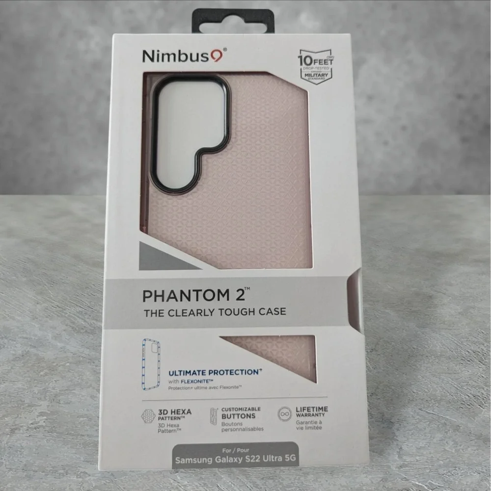 Nimbus9 Phantom 2 Case for Samsung Galaxy S22 Ultra 5G 3D Hexa Flamingo W6